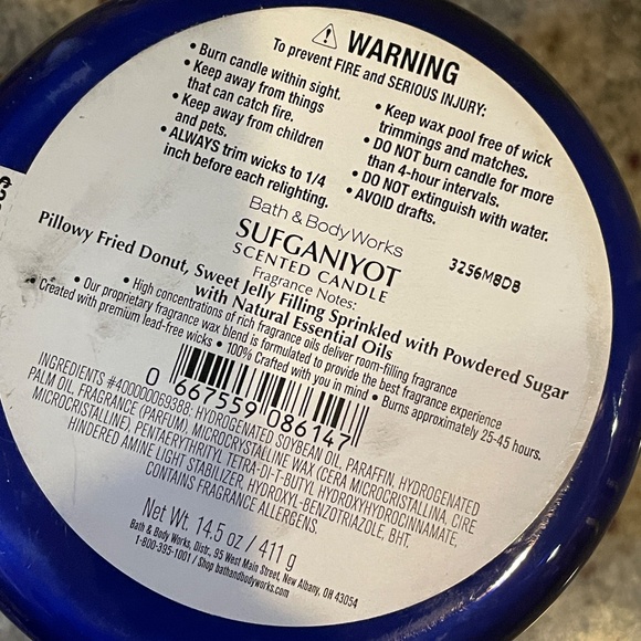 Bath & Body Works HAPPY HANUKKAH 3-Wick Jelly Donut Scent Candle & Stand NEW - Picture 5 of 12